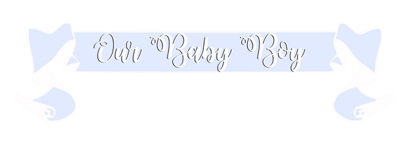 Our Baby Boy Banner White On Blue