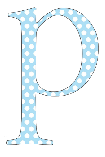 A-Z 26 Images - LOWERCASE Baby Blue Polkadots Alphabet Set