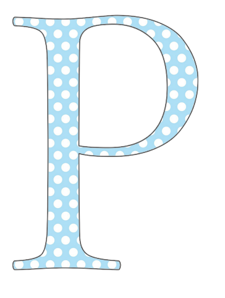 A-Z 26 Images - CAPS Baby Blue Polkadots Alphabet Set