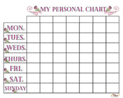 My Personal Weekly Chart Blank Printable - Pink roses