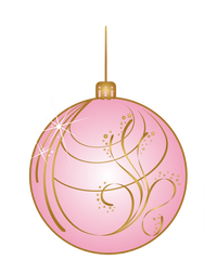 Pink  Ornament with Gold Glitter #2