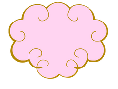 Pink Cloud lined in Gold perfect Baby Sign