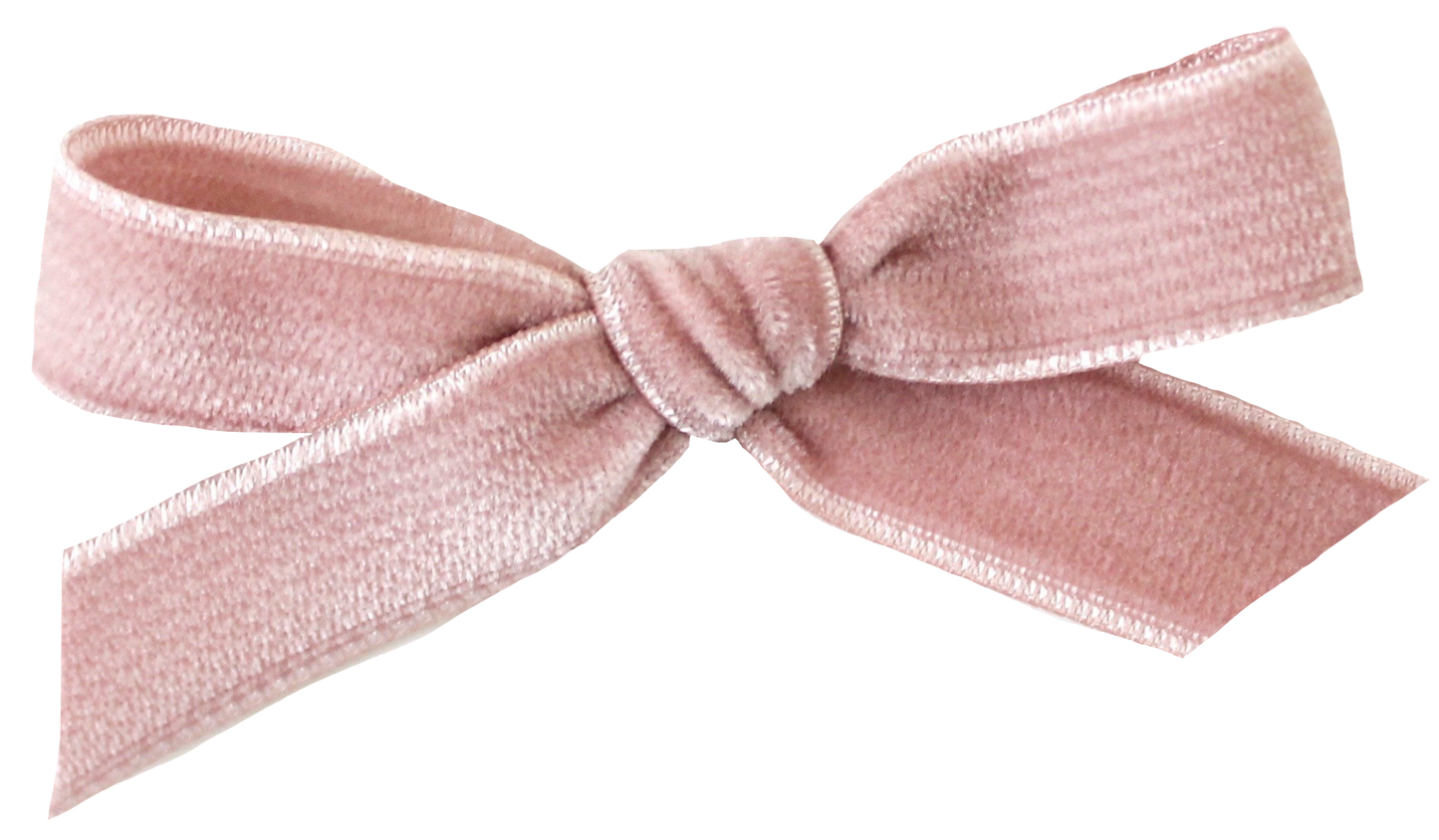 Beautiful Vintage Pale Pink Velvet Bow