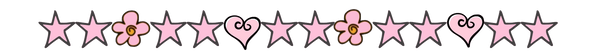 Pink Stars - Flowers - Hearts Border Trim