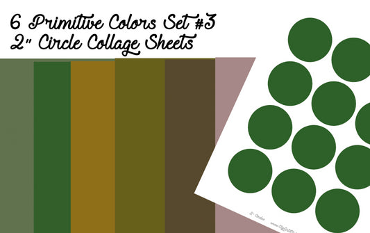 DIY Collage Sheets Backgrounds Primitive Set #3 - 6 Sheets 6 Prim Colors Bundle