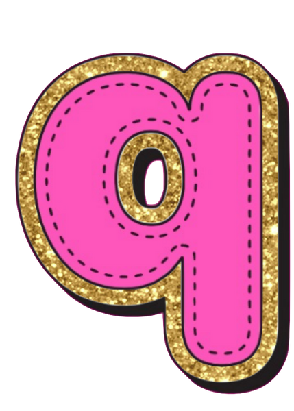 Bright Pink Alphabet trimmed in glittery gold Very Girly!