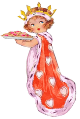 Queen of Tarts & Hearts adorable little vintage girl clip art