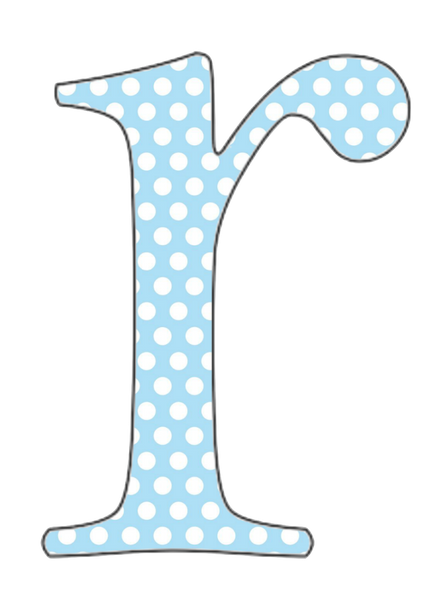 A-Z 26 Images - LOWERCASE Baby Blue Polkadots Alphabet Set