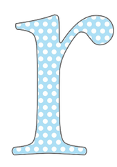 A-Z 26 Images - LOWERCASE Baby Blue Polkadots Alphabet Set