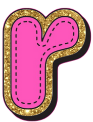 Bright Pink Alphabet trimmed in glittery gold Very Girly!