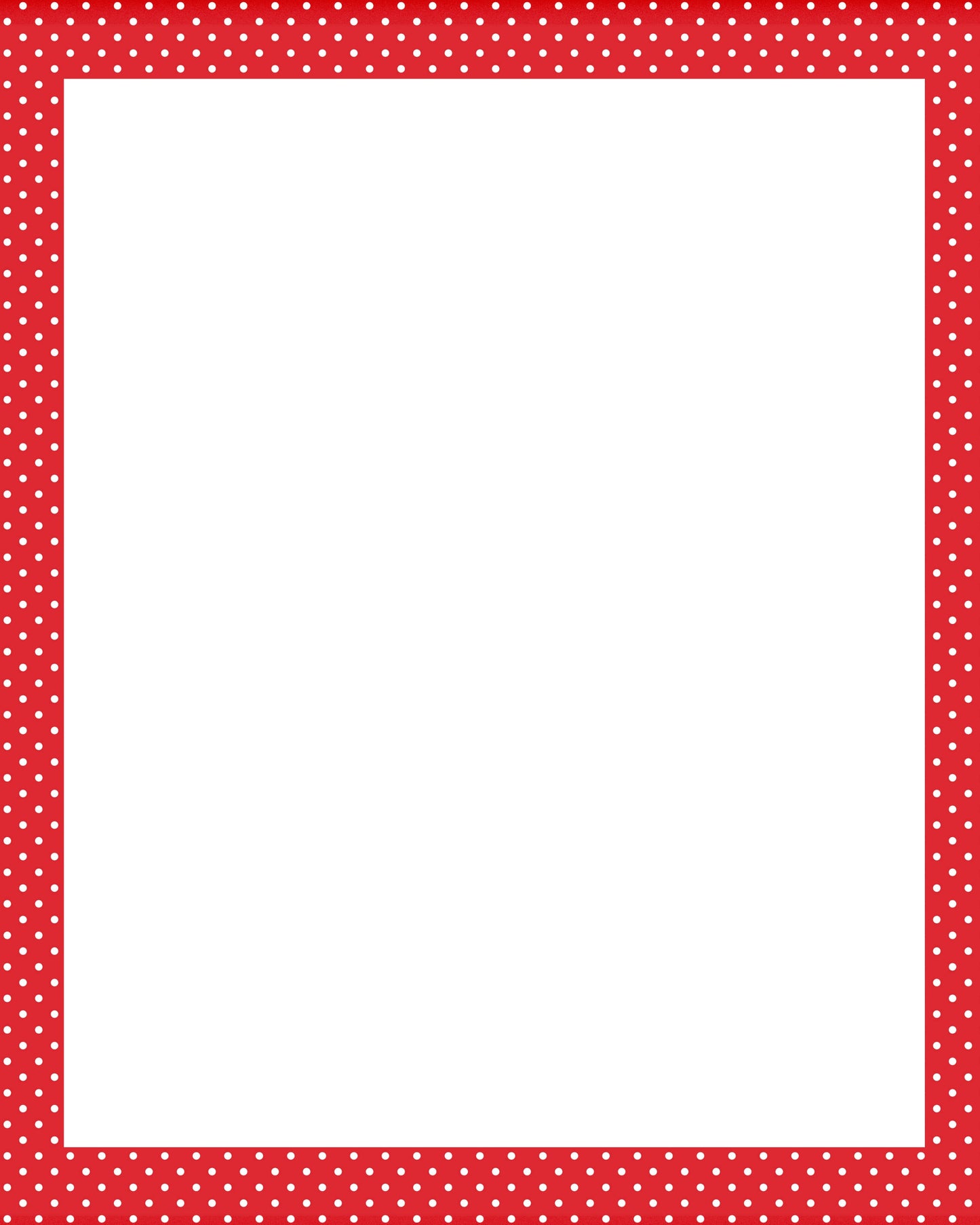 Red & White Polkadots Letterhead - Stationery - Frame - 8x10 Page Background