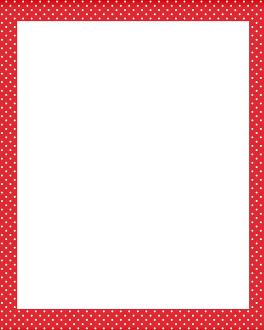 Red & White Polkadots Letterhead - Stationery - Frame - 8x10 Page Background