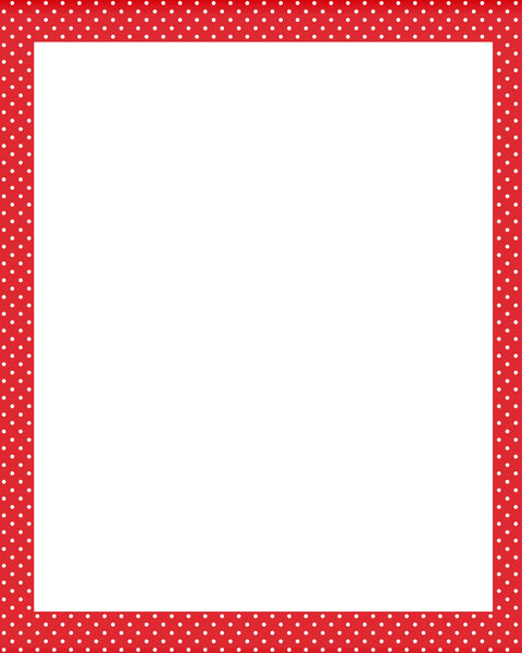 Red & White Polkadots Letterhead - Stationery - Frame - 8x10 Page Background