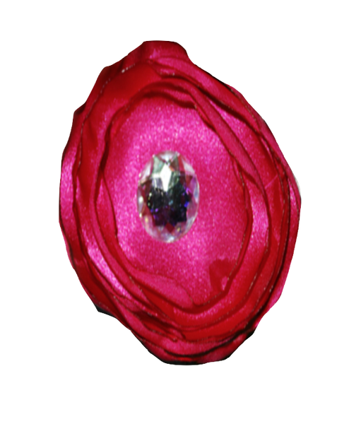 Pink satin ribbon flower - vintage
