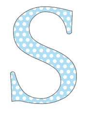 A-Z 26 Images - LOWERCASE Baby Blue Polkadots Alphabet Set