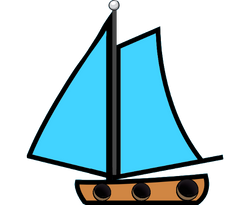 Blue Sail Boat