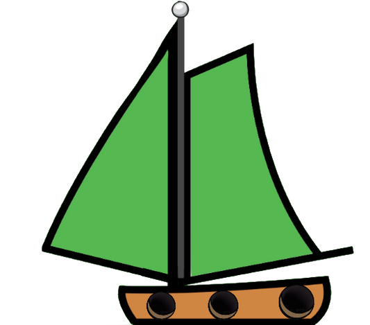 Green Sail Boat