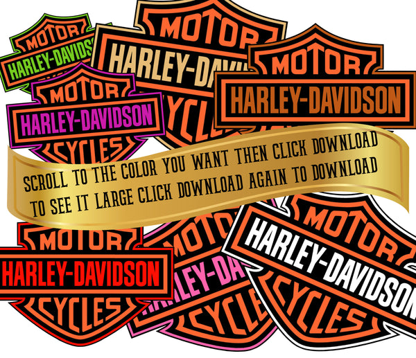 Harley Davidson Clip Art -Seven different Colors