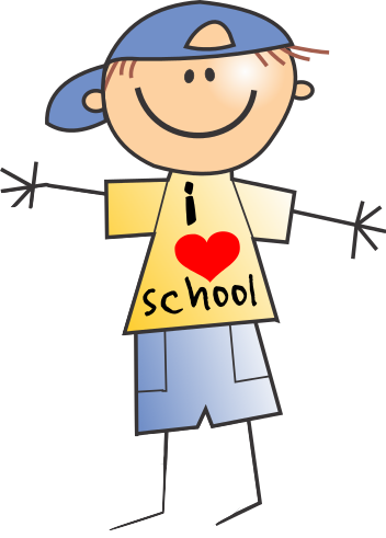 I love School Stick Figure - Boy