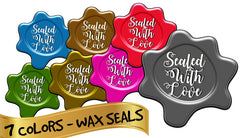 Wax Seals  6 Separate Images -  "Sealed With Love"
