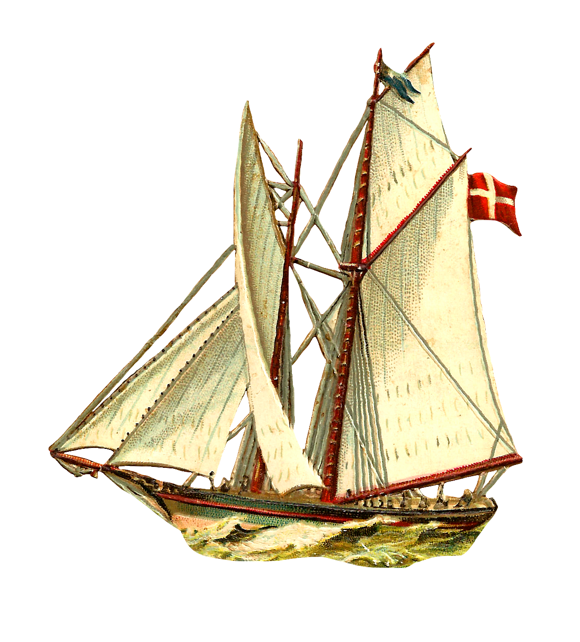 Vintage Sailing Ship Ephemera Image