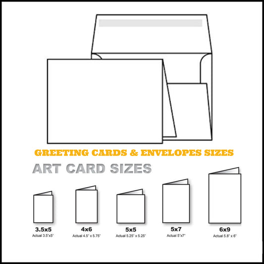 Greeting Cards & Envelopes Size Charts