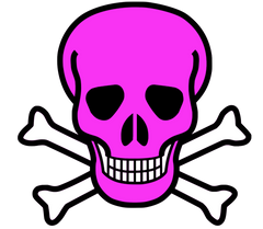 12 Colorful Skulls with white crossbones - 12 separate  images