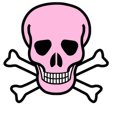 12 Colorful Skulls with white crossbones - 12 separate  images