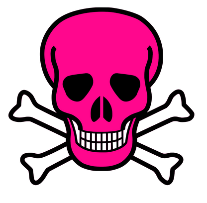 12 Colorful Skulls with white crossbones - 12 separate  images