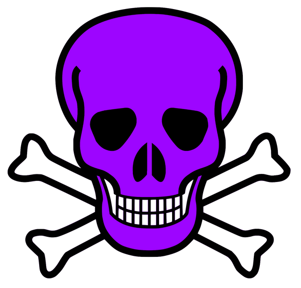 12 Colorful Skulls with white crossbones - 12 separate  images