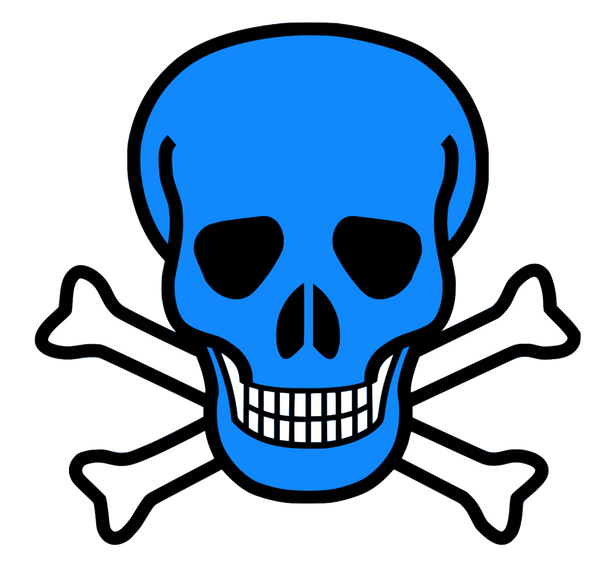 12 Colorful Skulls with white crossbones - 12 separate  images