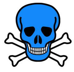 12 Colorful Skulls with white crossbones - 12 separate  images