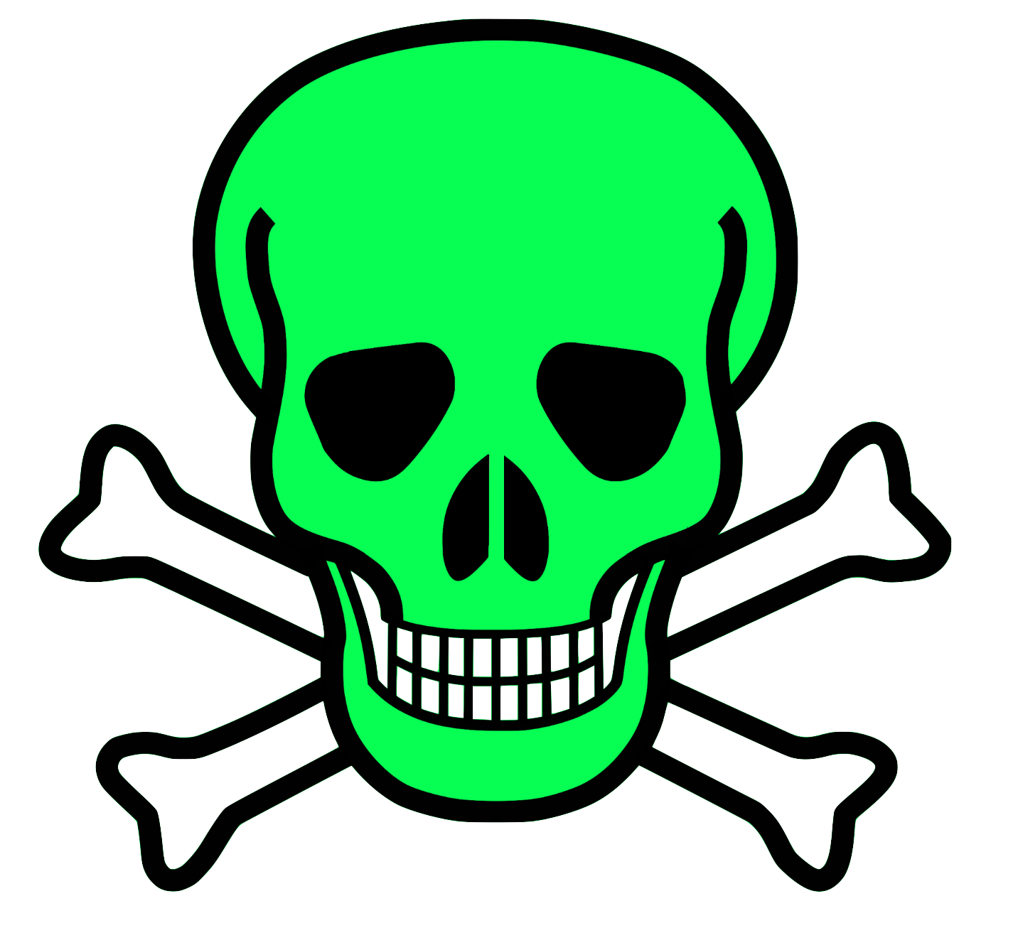 12 Colorful Skulls with white crossbones - 12 separate  images