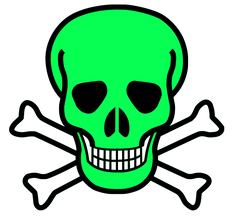 12 Colorful Skulls with white crossbones - 12 separate  images