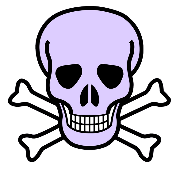 12 Colorful Skulls with white crossbones - 12 separate  images