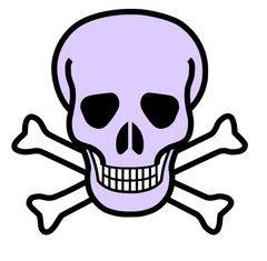 12 Colorful Skulls with white crossbones - 12 separate  images