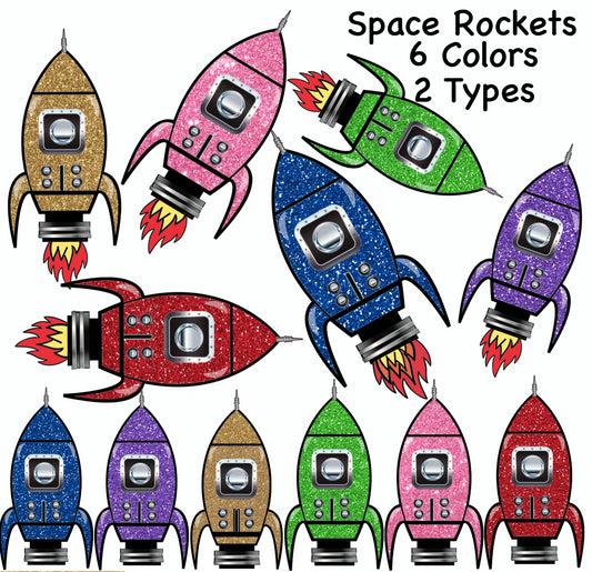Spaceships Rockets 6 Colors 2 Styles