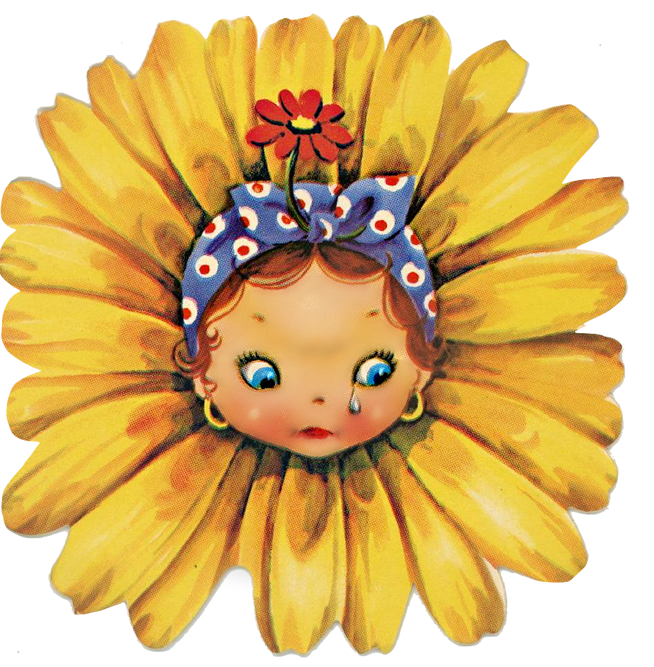 Sunflower Face Vintage Cute Flower