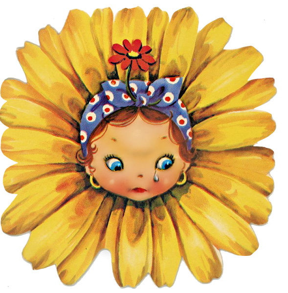 Sunflower Face Vintage Cute Flower