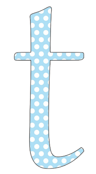 A-Z 26 Images - LOWERCASE Baby Blue Polkadots Alphabet Set