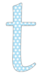 A-Z 26 Images - LOWERCASE Baby Blue Polkadots Alphabet Set