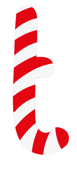 Candy Cane Christmas Alphabet Set - Lower case a-z