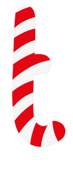 Candy Cane Christmas Alphabet Set - Lower case a-z