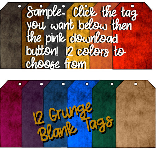 12 Blank Grunge Tag sets - Scroll Below to the tag set you want & click download