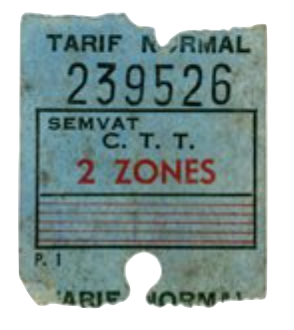 Vintage Tarif ticket part small scrap