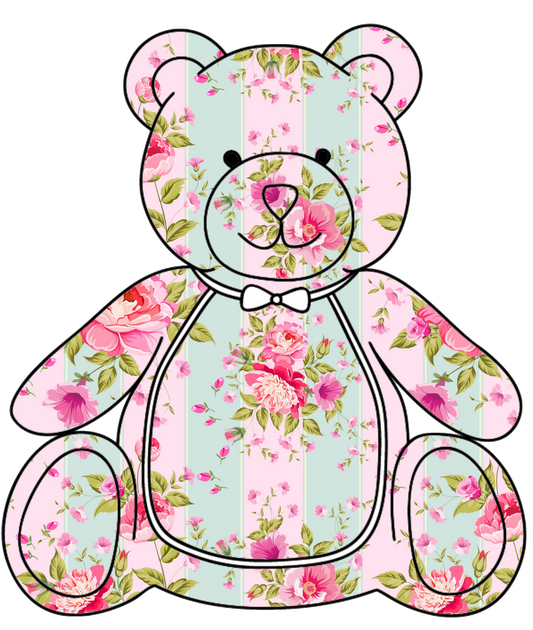 Teddy Bear #2 in Deb's Shabby Chic Pink Roses