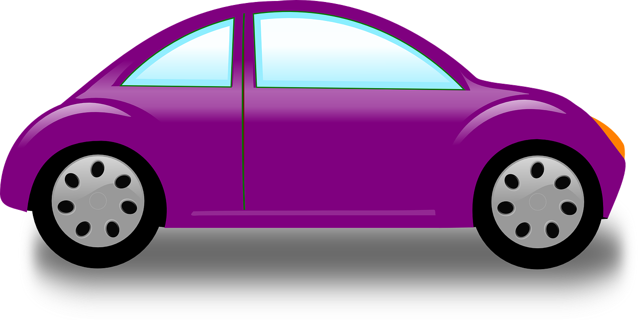 2 Purple Car Images with & without Windows to insert people & Pets