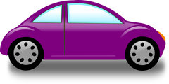 2 Purple Car Images with & without Windows to insert people & Pets