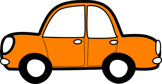 Orange Car - Cute Automobile Transparent windows to put People in this image