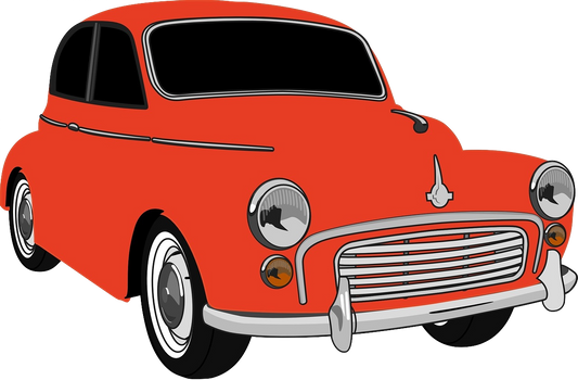 Red Orange Vintage Car Gangster Style tinted windows